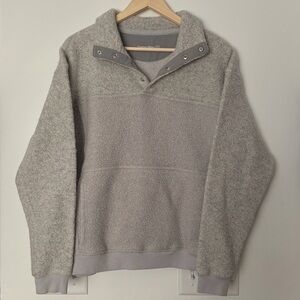 Outdoor Voices Gray Snap-Up Megafleece Men's Wool Blend Sweater
